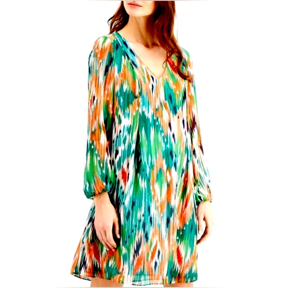 INC Chiffon Tie Back Shift Dress, "Festival", Small